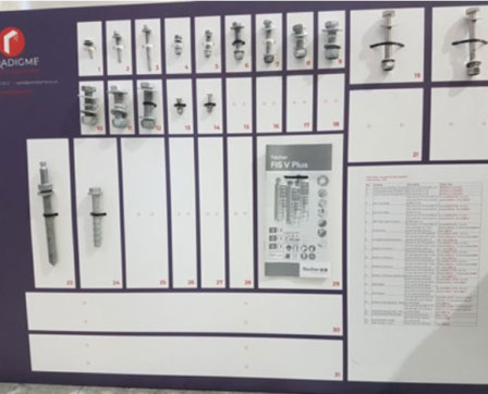 Organised fixings and fasteners